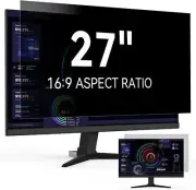 27 Inch Privacy Screen Filter for 16:9 Widescreen Monitor, Anti Glare Blue Light