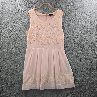 New Caroline Morgan Womens A-line Dress Size 16 Pink Lace Trim Sleeveless