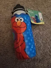 Sesame Street E Is For Elmo Pull Top Water Bottle New