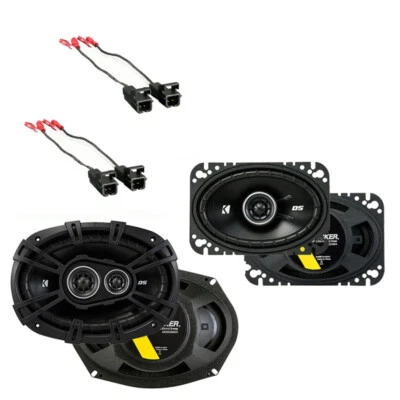 Fits Cadillac Coupe DeVille 1988-1989 OEM Speaker Upgrade Kicker DS Coax Package