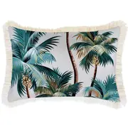 Cushion Cover-Coastal Fringe-Palm Trees White-35cm x 50cm