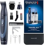 Remington Nose Hair Trimmer for Men (Beard, Ear, Facial & Eyebrow Trimmer, 2 Attachments, Detail Trimmer, Stainless Steel Blades, Battery Operated, 13 Piece Set, with Case) NE3890
