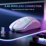 RGB Wireless Gaming Mouse - Ergonomic Honeycomb Design, Rechargeable, 6 Buttons
