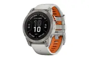 Garmin Fenix 7 Pro Sapphire Solar Smart Sports Watch - Titanium with Fog Grey and Ember Orange Band, 47mm