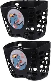 Generic 2Pcs Capacity Bike Basket Durable Bicycle Baskets for Bicycles and Scooters Easy Installation Multi Use Front Handlebar Storage for Boys