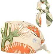 [YTYVAGT] Scrub Caps Women,Scrub Hats Suitable for Women,Bird Flower Japanese Print