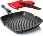 Griddle Aluminum Nonstick Stove Top Square Grill Pan,Chef Quality Perfect for Me