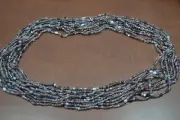 12 NECKLACES PURPLE GLASS SEED LOVE BEADING BEADS 36" #45P