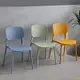 簡約現代餐椅家用加厚塑料椅子大人餐桌凳子靠背網紅休閑牛角椅子