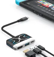 Switch Dock,Portable Nintendo Switch TV Dock,4K HDMI TV Adapter with USB3.0,100W