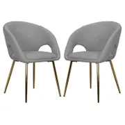 Jazlyn Linen Gold Legs Dining Chair (Set of 2)