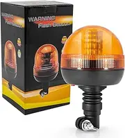 NWpangu LED Amber Beacon Light Pole Mount Rotating Flashing Lights 12V 24V 40 LEDs Emergency Strobe Light Uniersal for Construction Vehicles Truck Tractor Snow Plow.