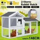 Rabbit Hutch Chicken Coop Run 2 Storey Cage Large Pet House Outdoor