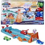 PJ Masks Animal Power Smash and Zoom Race Track Preschool Toy with 4 Cars Play