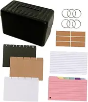 COOPHYA Lined Index Cards Set with Transparent Storage Box Card Organizer for Note Taking Data Storage and Recipe Management for Home and Office Use