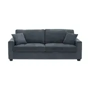 3 Seater Sofa Polyester Fabric Multilayer Two Pillows in Charcoal Colour