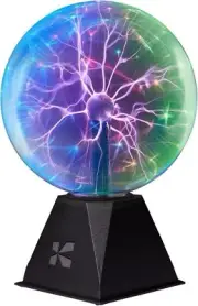 Katzco Colorful Plasma Ball - 8 Inch Static Electricity in a Vacuum Pressuriz...