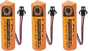 HOUYIBO 3PCS ER14505M with SM Black Plug 3.6V 2200mAh Lithium Battery Backup Power Supply Non-Rechargeable Cell for Water Meters