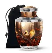 Golden Cardinal Bird Celestial Whisper Large Capacity Urn 10 Inch