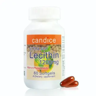 【Candice康迪斯】活力大豆卵磷脂膠囊Soy Lecithin 1200mg 四瓶組(60顆/瓶)