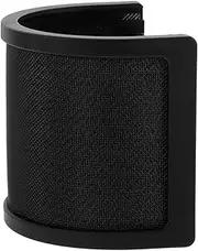 TOYANDONA Recording Soundproof Cover Microphone Mic Windscreen Shield U Shape Mic Windscreen Cover Handheld Mic Windscreen Cover Pop Filter for Mic Plastic Anti-blowout Net Black