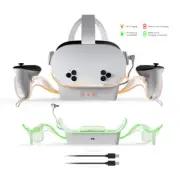 VR Headset Charging Dock for Meta Quest 3S/Quest3/Quest2, with 2pcs battery pack
