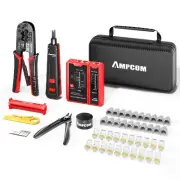 Ethernet Crimping Tool Kit 10-in-1 RJ45/RJ11 Network Tool Kit with RJ45 Teste...
