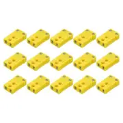 15pcs K Type Thermocouple Wire Connectors Female Plugs Adapter Temperature 200°C