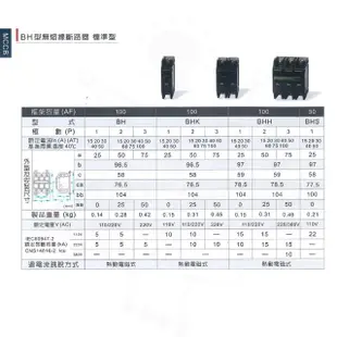 【順山】5入 BH型 1P 15A 20A 30A 無熔線斷路器 電箱開關 總電源開關(字號R63152)