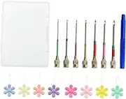 PERSELOSO 18Pcs Punch Embroidery Replaceable Crewel Needle with Embroidery Pen and Plum Shaped Tools for DIY Crafting and Sewing Projects Durable Tools