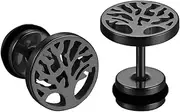 [Generisch] Men's Earrings Stainless Steel Black Stud Earrings Women's Black High-Quality Electroplating Elegant and Timeless, One Size, Alloy Steel