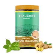 TEACURRY Adrak Tulsi Tea (100 Grams, 50 Cups) - Helps with Morning Sickness