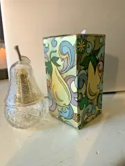 AVON Pear Lumiere DECANTER VINTAGE EMPTY DECORATIVE COLLECTIBLE BOTTLE W/BOX