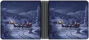 [QSKDLAC] Durable Slim Leather Credit Card Wallet Custom Snow Night Santa and Deer for Men and Women, Perfect for Work Travel, Style, One Size Fits Most Wallet,, Style, One size, PU Flip Wallet