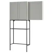 ENHET storage combination, anthracite/grey frame, 140x32x204 cm