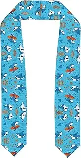 [SKKNT] Undersea Whale Print Graduation Shawl Stole For Academic Commencements Honor Sash Congratulations Gift