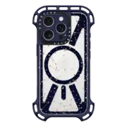 iPhone 16 Pro Ultra Bounce Case MagSafe Compatible Space pattern on clear background/ gold stars and moon universe