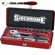 Sidchrome 20 Piece Metric 1/2" Drive Socket Set 8mm-22mm Ratchet Ext. SCMT14208