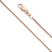 14K Real Rose Gold 0.8 mm Diamond Cut Square Wheat 16" - 24” for Men Women