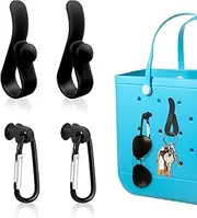 [Oudizz] 6Pcs Hooks Set Accessories Compatible for Bogg Bag, Insert Carabiner Key Chain Holder Charms, Compatible for Small & Large Beach Bags