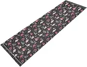 Hall Carpet Runner Christmas Flamingos Powder Black Machine Washable Non Slip Kitchen Mat Tassel for Hallway Kitchen Bedroom Living Room Home Decor tapete de cocina para piso