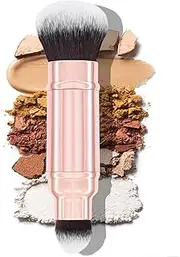 EOICCEOH Large Dual-Ended Hairline Powder Brush - Premium Hair Makeup Brush with Small Tip for Seamless Blending as a Hair Concealer Brush, Hair Contour Brush, Root Touch Up- Rose Gold