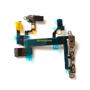 OEM Power Mute Volume Button Switch Flex Cable with Metal Bracket for iPhone 5S