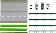 Road Scene Garage Display Case 1/64 Realistic Collection Garage Model Car Model Diorama Parking Scenery for Kids Adults Gifts, Green