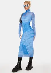 [AFRM] Denim Print Shailene Maxi Dress