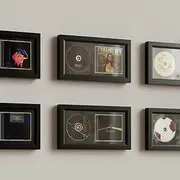 [Allenkwok] Solid Wood CD Display Frame for Cases & Discs – Tabletop Mount & Wall Mount, Acrylic Cover, EVA Foam Slot, Black Flocked Fabric – Elegant Home Decor (7.7" x 14.4")