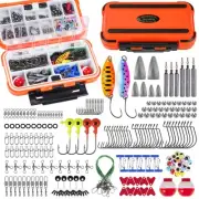 210pcs Fishing Accessories Kit, Double-layer Organized Fishing Tackle Box wit...