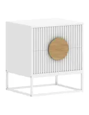 [OOS Living] Belmonte Fluted Bedside Table in White