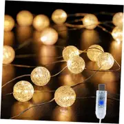 Globe String Lights,10FT 30 LED Decorative Christmas Lights,8 30LED Warm White