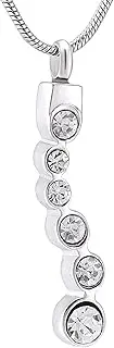 BIAIHQIE Stainless Steel Crystal Cremation Pendant Memorial Necklace Ashes Holder Urn Keepsake Jewelry